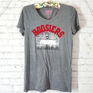 Y2K 2010 Victoria's Secret PINK Indiana Hoosiers Gray Red Tee Tshirt Womens Sz L